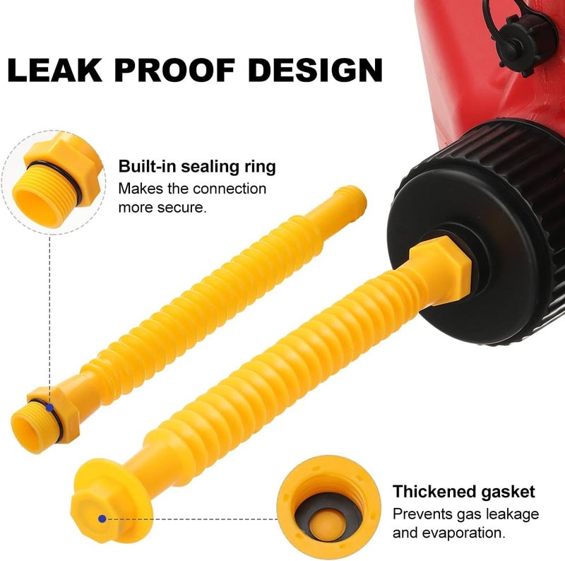 Magicfour Fuel Jug Hose for VP Racing Fuel Jug with Spout Cap, 3 pcs Leak Proof Gas Can Spout Replacement W/Leak Proof Vent Cap Kit, 3/5/5.5 Gallon Gas Can, Fuel Gas Tank Nozzle Quick Fill Bendable - Image 4